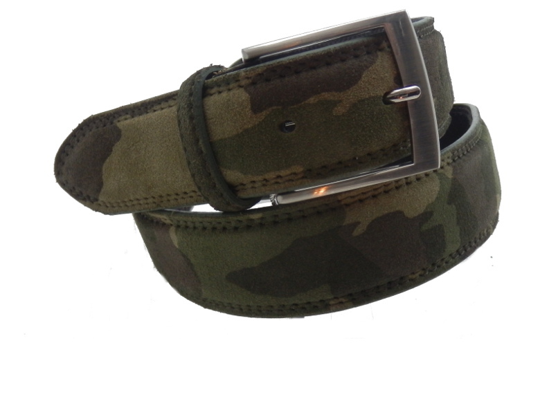 Cintura camoscio + tela - Verde- mm 40